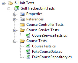 course service unit tests folder