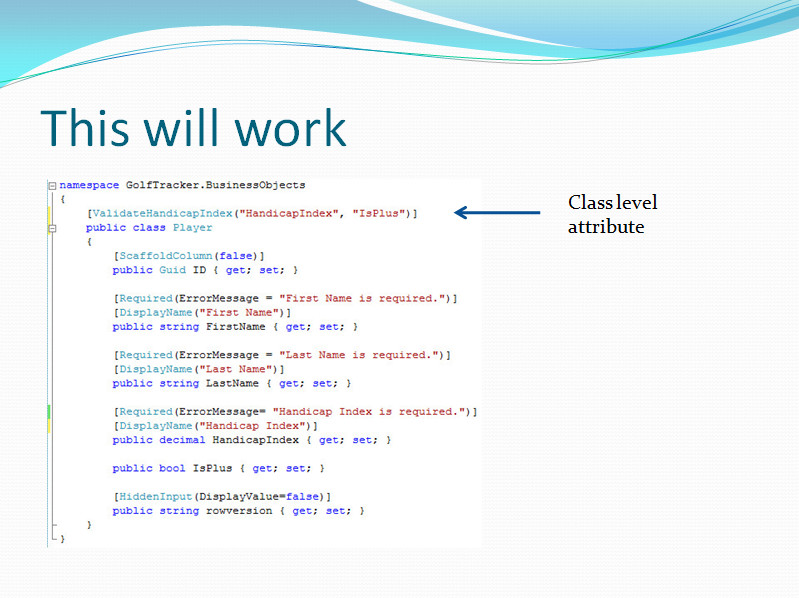 custom attribute on clas