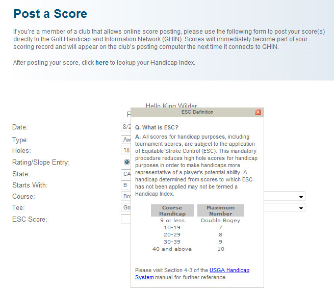 ESC score explanation